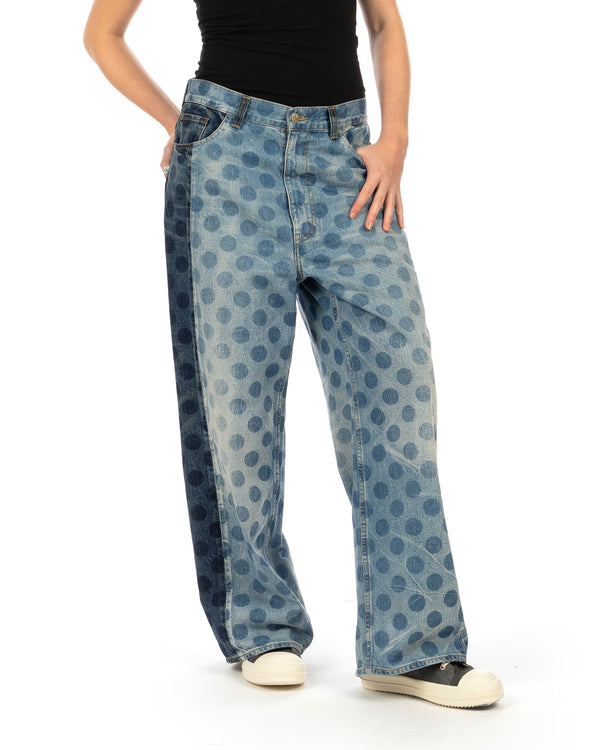 FACETASM | Unisex Dot Denim Pants Indigo - Concrete