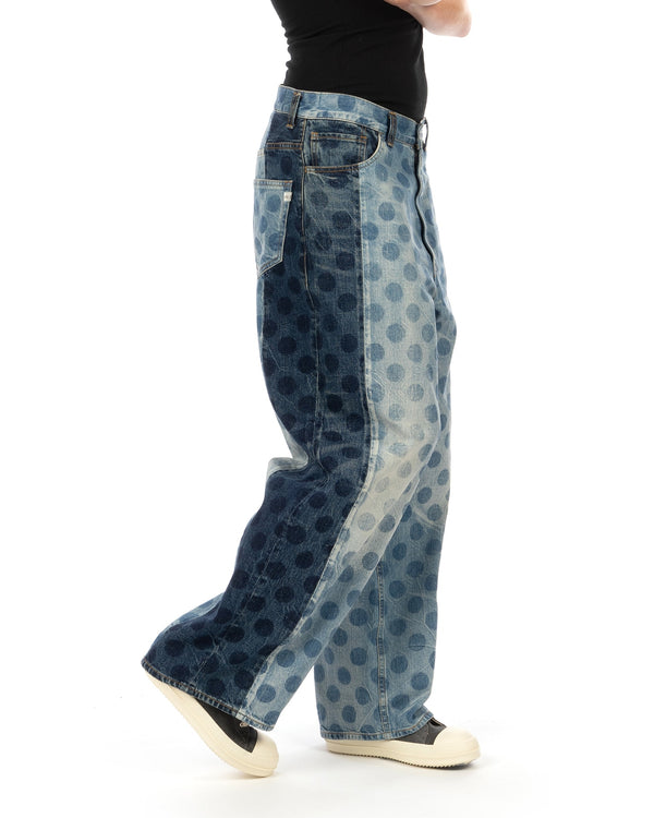 FACETASM | Unisex Dot Denim Pants Indigo - Concrete