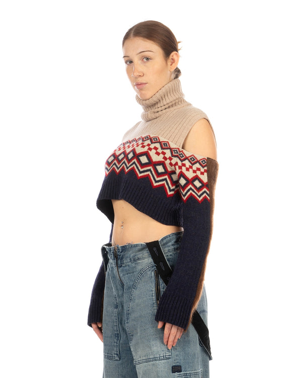 FACETASM | Layered Nordic Knit Navy - Concrete