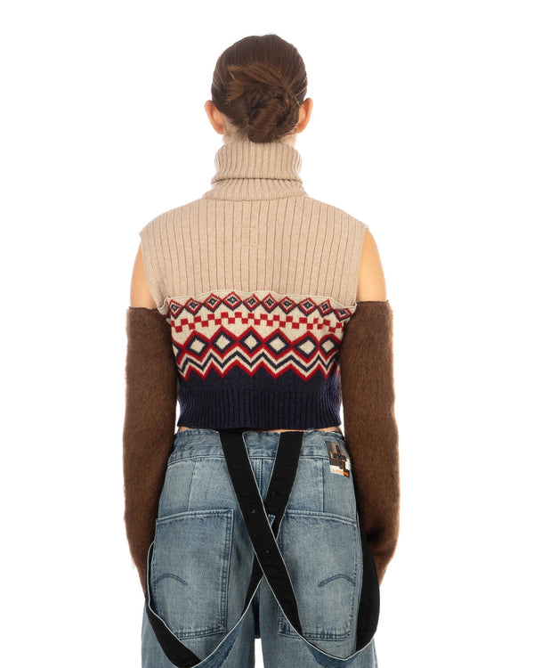 FACETASM | Layered Nordic Knit Navy - Concrete