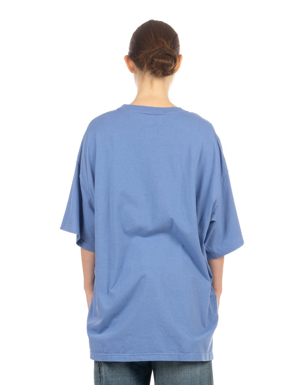 FACETASM | Masked Cyclist Big T-Shirt Blue - Concrete