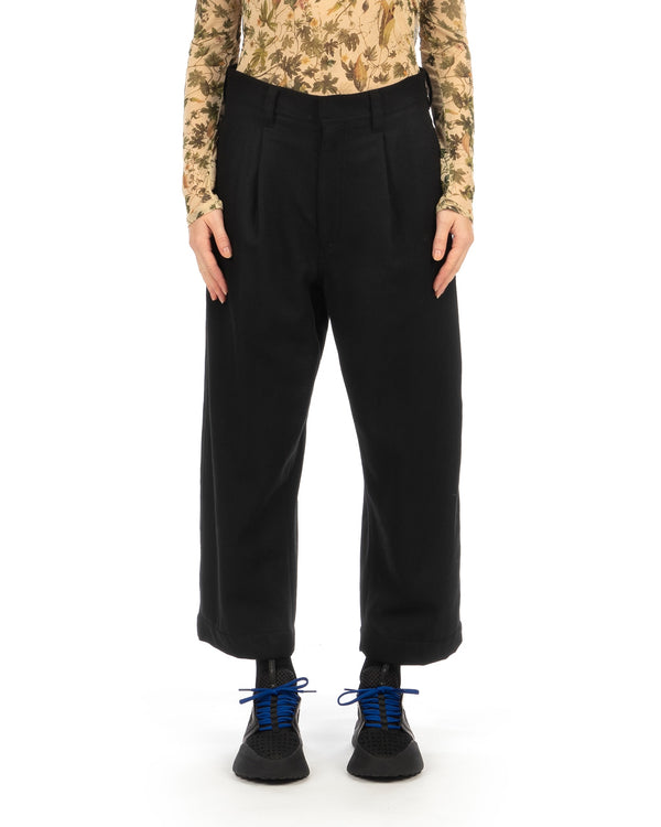 FACETASM | Wool Balloon Pants Black - Concrete