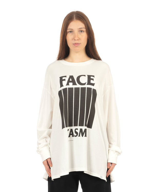 FACETASM | 7-Bars Long Sleeve T-Shirt White - Concrete