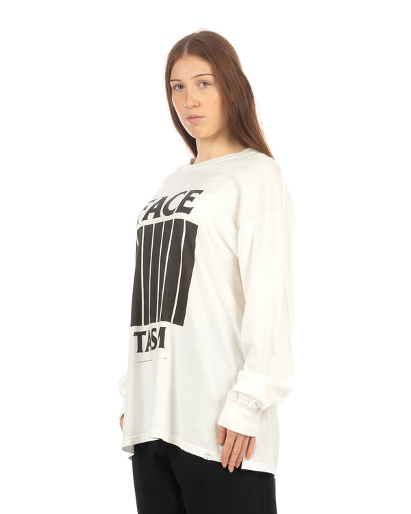 FACETASM | 7-Bars Long Sleeve T-Shirt White - Concrete