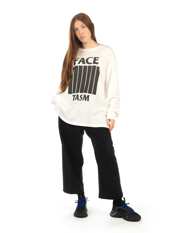 FACETASM | 7-Bars Long Sleeve T-Shirt White - Concrete