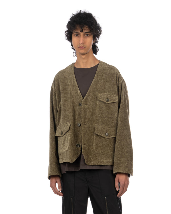 FACETASM | Imbari Knit Jacket Khaki - Concrete