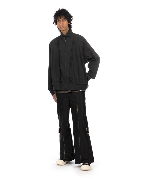 FACETASM | Pleated Panel Woven Jacket Black - Concrete