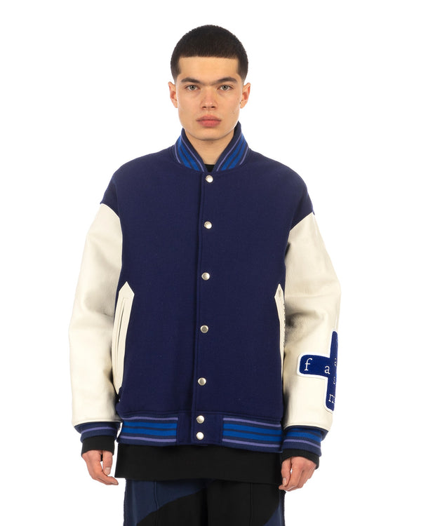 FACETASM | Stay Gold Stadium Jacket Midnight Blue - Concrete