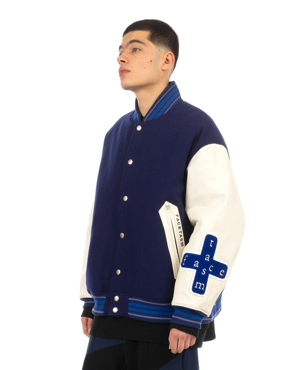 FACETASM | Stay Gold Stadium Jacket Midnight Blue - Concrete