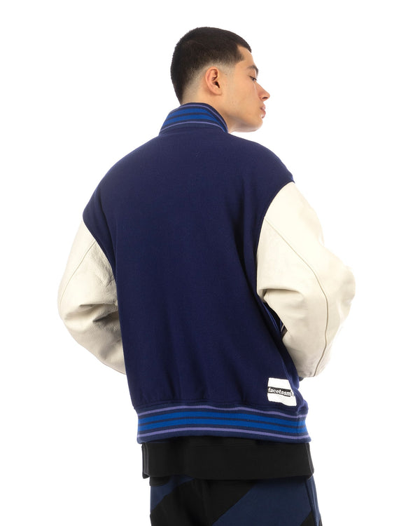 FACETASM | Stay Gold Stadium Jacket Midnight Blue - Concrete