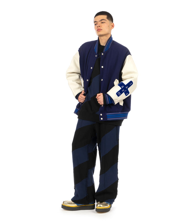 FACETASM | Stay Gold Stadium Jacket Midnight Blue - Concrete