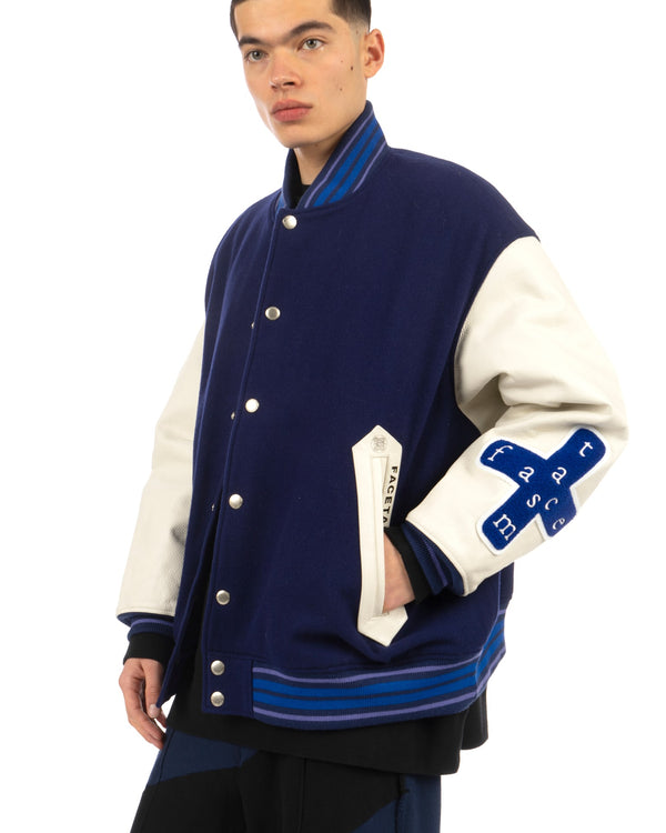 FACETASM | Stay Gold Stadium Jacket Midnight Blue - Concrete