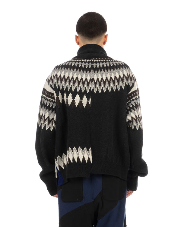 FACETASM | Deconstructed Nordic Knit Charcoal / Navy - Concrete