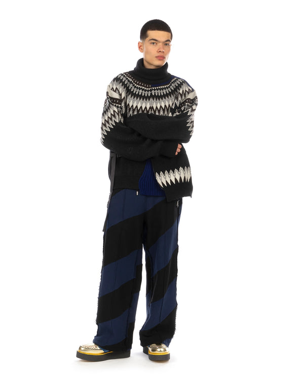 FACETASM | Deconstructed Nordic Knit Charcoal / Navy - Concrete