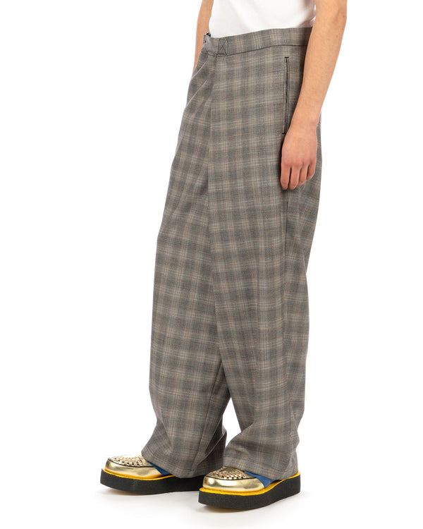 FACETASM | Check Wrap Pants Gray Check - Concrete