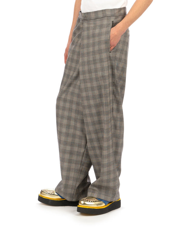 FACETASM | Check Wrap Pants Gray Check - Concrete
