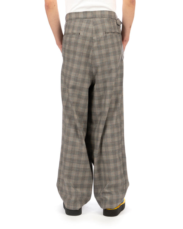 FACETASM | Check Wrap Pants Gray Check - Concrete