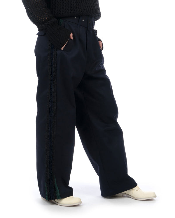 FACETASM | Frill Big Heart Pants Navy - Concrete