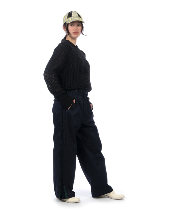 FACETASM | Frill Big Heart Pants Navy - Concrete