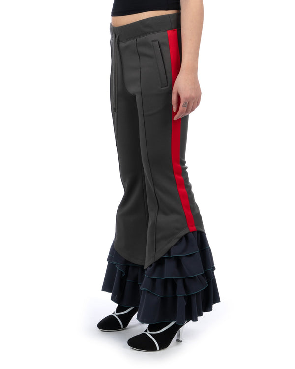 FACETASM | W Ruffled Jersey Pants Charcoal - Concrete
