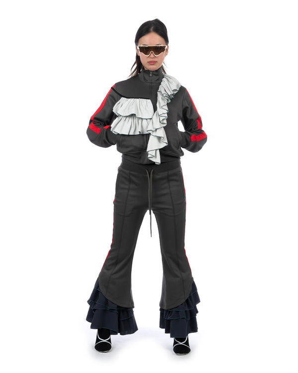 FACETASM | W Ruffled Jersey Pants Charcoal - Concrete
