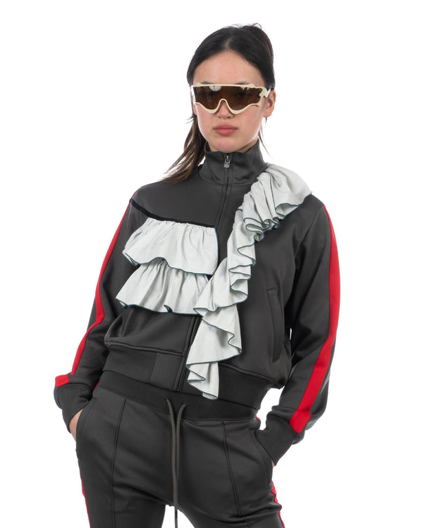 FACETASM | W Ruffled Jersey Jacket Charcoal - Concrete