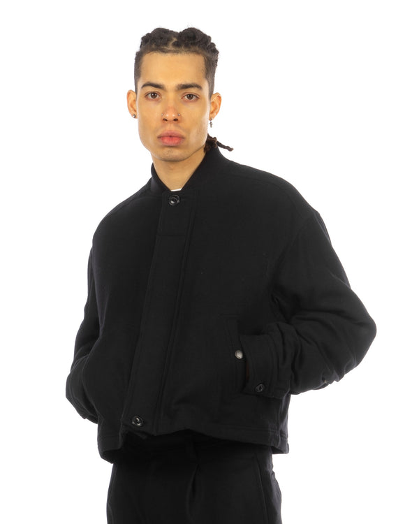 FACETASM | Cropped Wool Jacket Black - Concrete