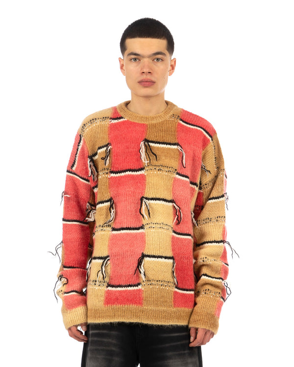 Marni | Striped Degrade Mohair Sweater Caramel - Concrete