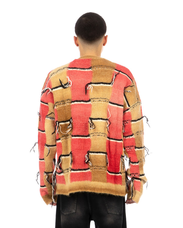 Marni | Striped Degrade Mohair Sweater Caramel - Concrete