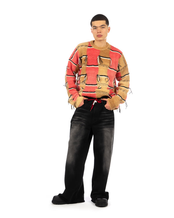 Marni | Striped Degrade Mohair Sweater Caramel - Concrete