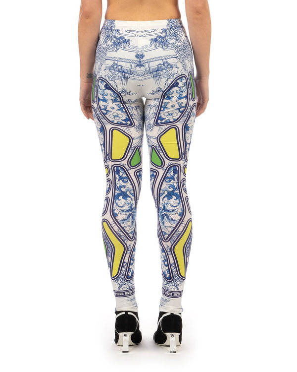 Ground Zero | Chinese Floral Geometric Print Legging - Concrete