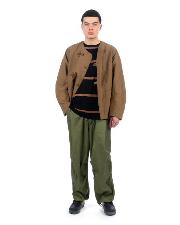 Haversack | Collarless French China Jacket Brown - Concrete