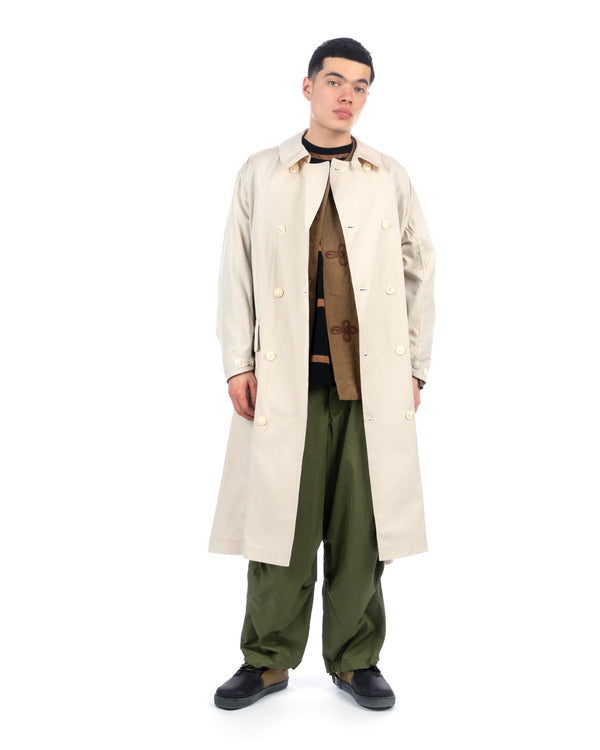 Haversack | Collarless French China Jacket Brown - Concrete