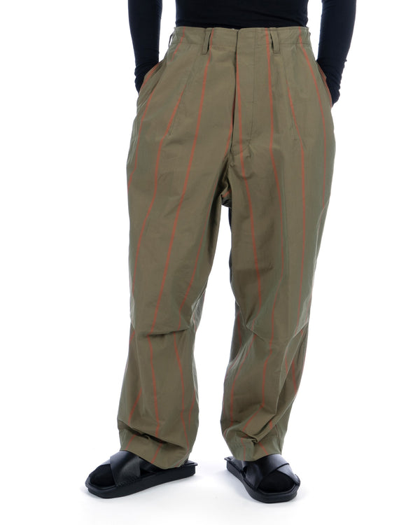 Haversack | Stripe High Waist Wide Pants Khaki - Concrete