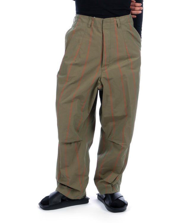 Haversack | Stripe High Waist Wide Pants Khaki - Concrete
