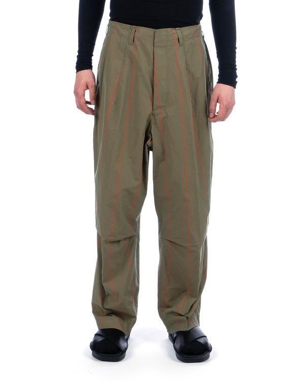 Haversack | Stripe High Waist Wide Pants Khaki - Concrete
