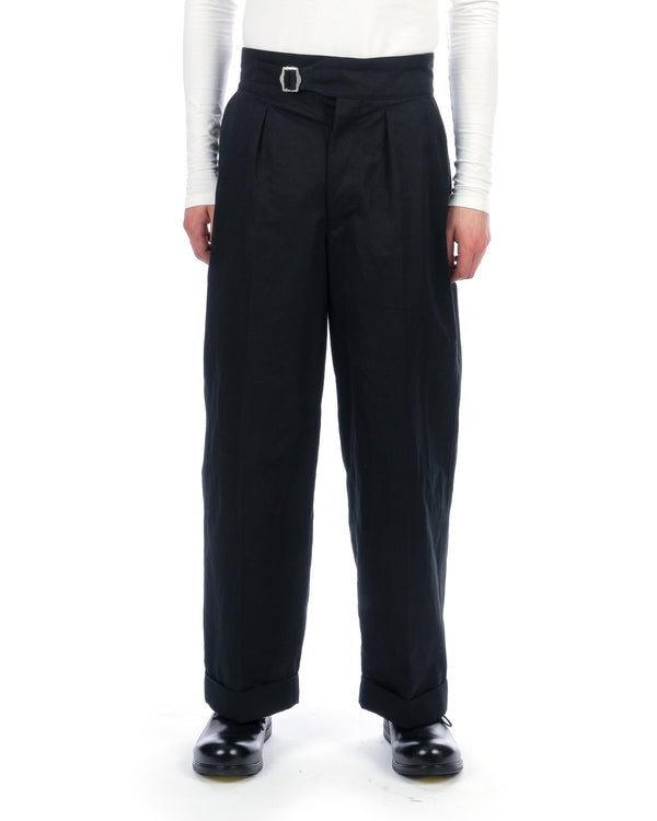 Haversack | Hemp Belt Trousers Navy - Concrete
