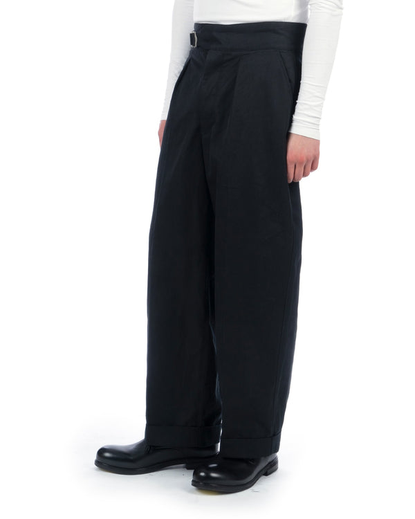 Haversack | Hemp Belt Trousers Navy - Concrete