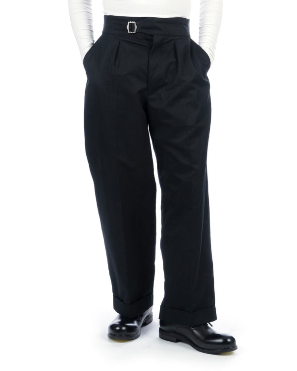 Haversack | Hemp Belt Trousers Navy - Concrete