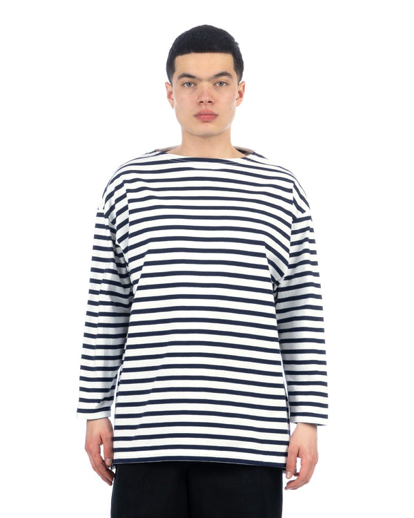 Haversack | Stuffed Striped Basque T-Shirt Blue - Concrete