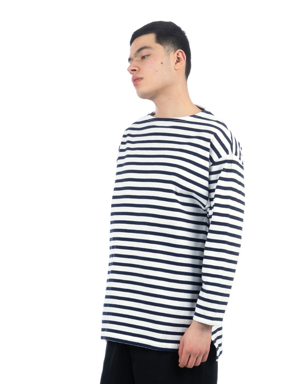 Haversack | Stuffed Striped Basque T-Shirt Blue - Concrete
