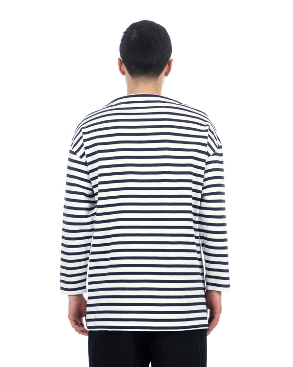 Haversack | Stuffed Striped Basque T-Shirt Blue - Concrete