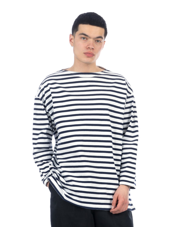 Haversack | Stuffed Striped Basque T-Shirt Blue - Concrete