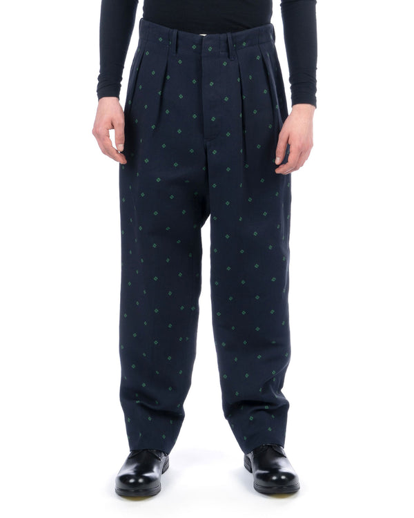 Haversack | Clover Jacquard Paper Pants Navy - Concrete