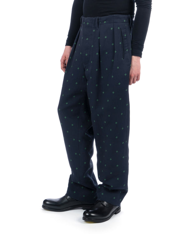 Haversack | Clover Jacquard Paper Pants Navy - Concrete