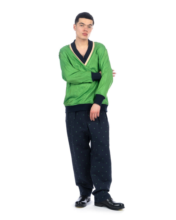 Haversack | Clover Jacquard Paper Pants Navy - Concrete