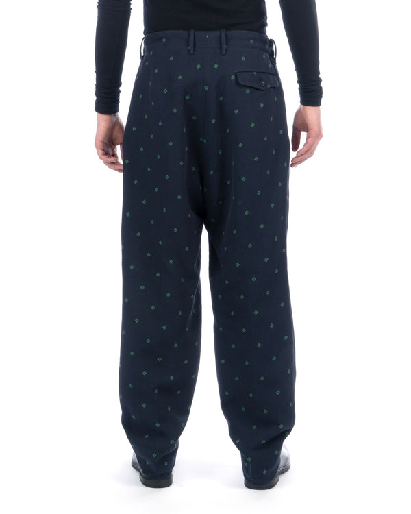 Haversack | Clover Jacquard Paper Pants Navy - Concrete