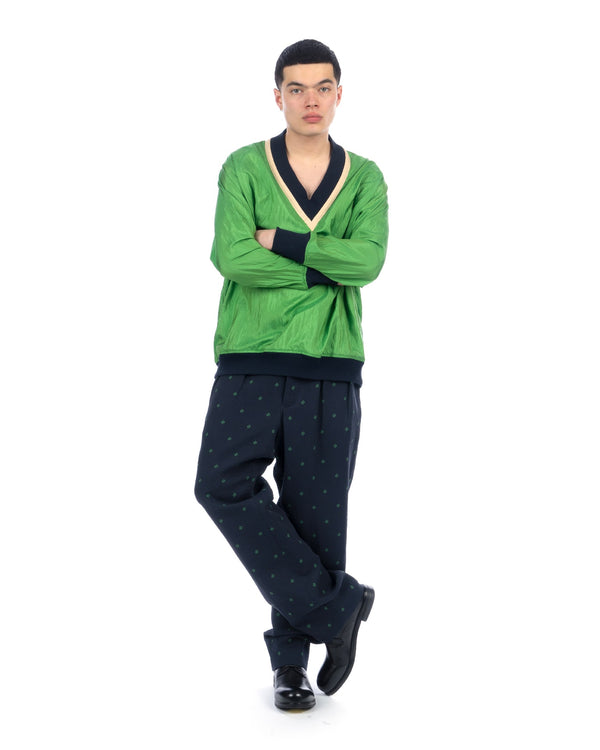 Haversack | V-neck Pullover Blouson Green - Concrete
