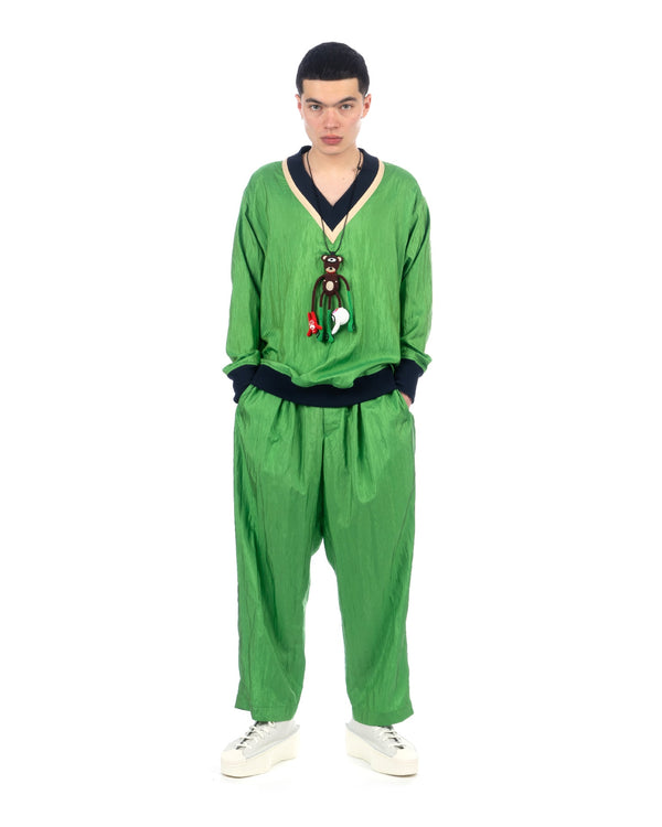 Haversack | V-neck Pullover Blouson Green - Concrete