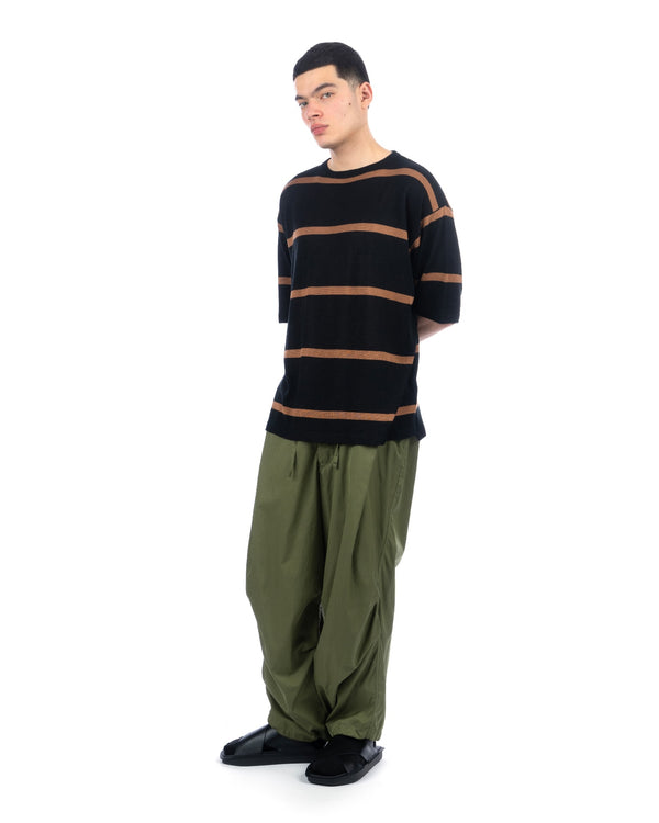 Haversack | Gauge Sheeting Border T-Shirt Black / Brown - Concrete